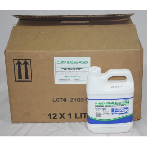 31 - 2 BOXES (12 PER BOX) P-80 EMULSION TEMPORARY RUBBER ASSEMBLY LUBRICANT 1L - OPTION OF LOT 32