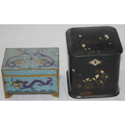 36 - 3 SMALL BOXES INCLUDING CHINESE CLOISONNE