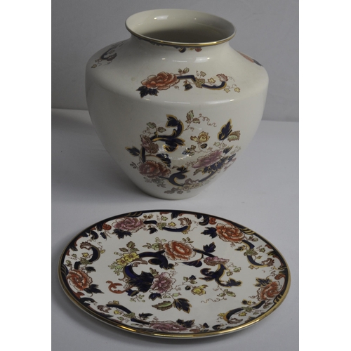 44 - MASON'S JARDINIERE, BOWL AND GATEAU PLATE