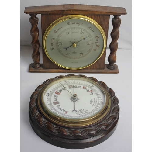 60 - MANTLE CLOCK AND 2 BAROMETERS