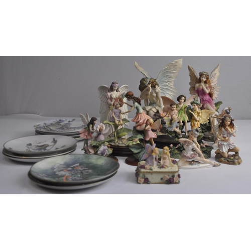 61 - SET OF FAIRY PLATES AND FAIRY ORNAMENTS