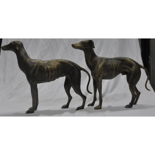 67 - PAIR CAST GREY HOUND FIGURES