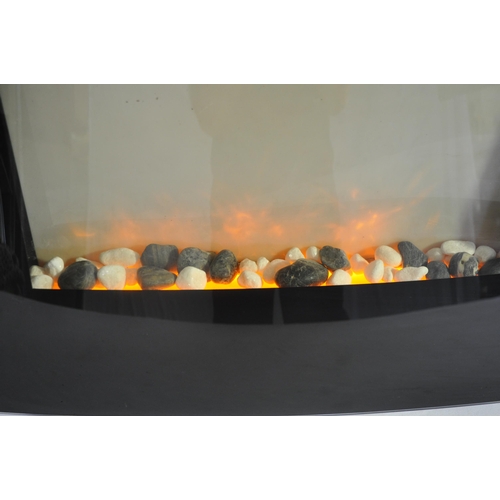 72 - GLASS FRONT PEBBLE EFFECT ELECTIC FIRE