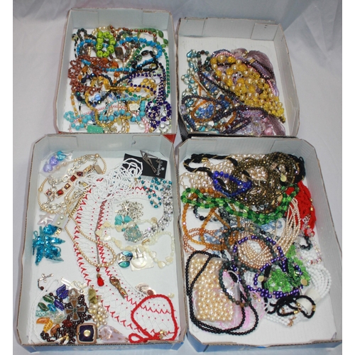 74 - 4 TRAYS OF COSTUME JEWELLERY