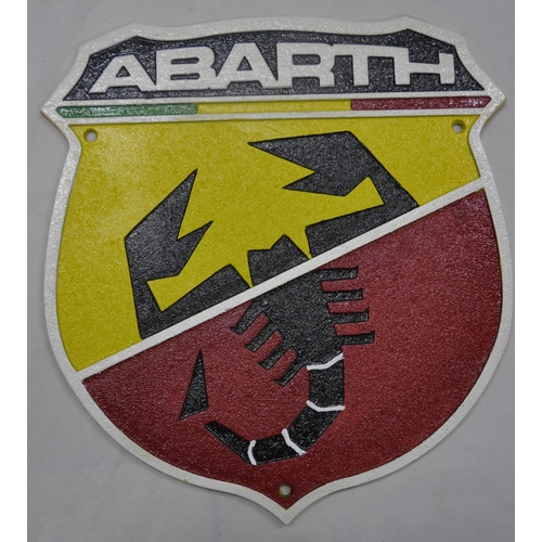 95 - REPRODUCTION FIAT ABARTH PLAQUE 30 x 27cm