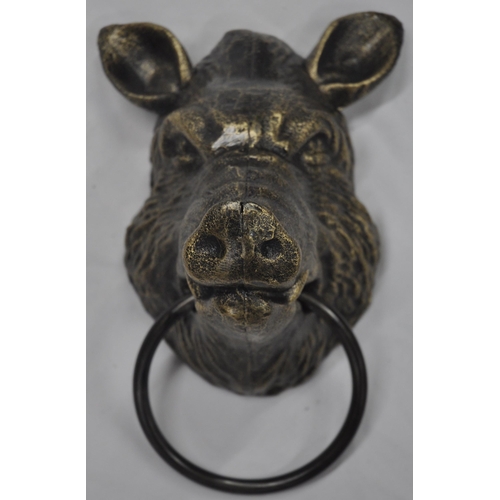 98 - BOAR HEAD WITH METAL RING