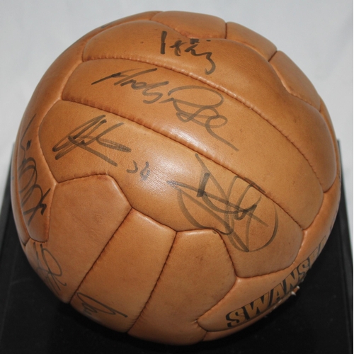 107 - SIGNED FOOTBALL SWANSEA AFC SEASON 2007-08 IN PRESENTATION CASE