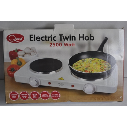 122 - QUEST 2500 WATT ELECTRIC TWIN HOB