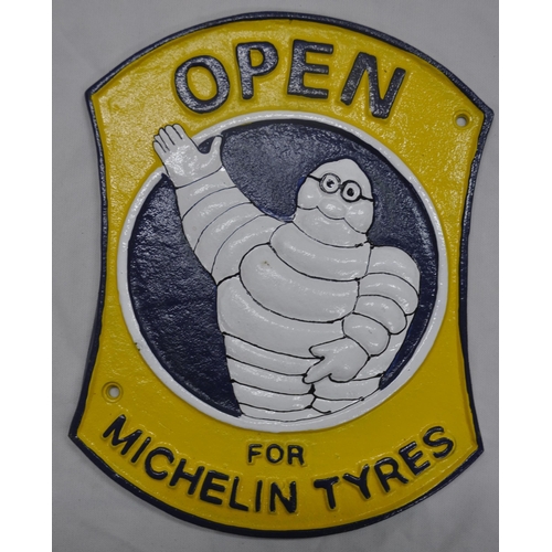 123 - REPRODUCTION OPEN FOR MICHELIN SIGN 27 x 21cm