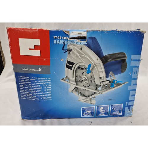 131 - BOXED EINHELL BT-CS 1400/1 CIRCULAR SAW WITH INSTRUCTION BOOKLET