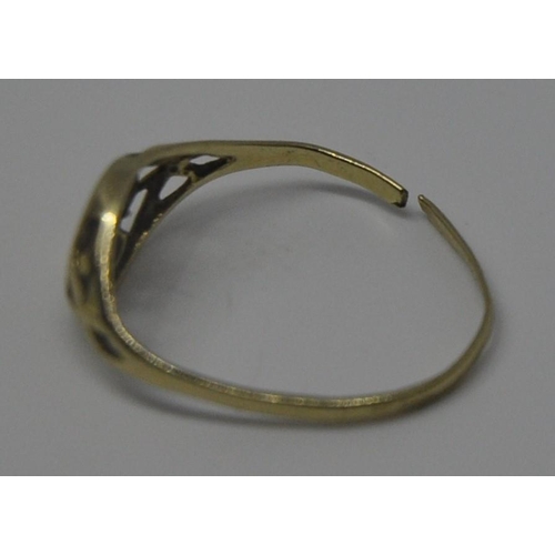 429 - 2 x 9ct RINGS (5.6g) PLUS THIN GOLD COLOUR RING (NO HALLMARK) (0.4g)