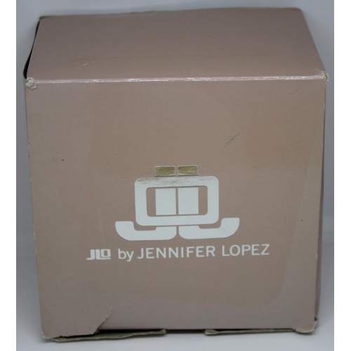 432 - NEW JENNIFER LOPEZ WATCH WITH STONE SET FACE WITH PAPERS IN PINK PRESENTATION BOX