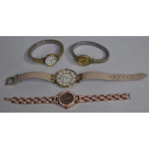 439 - 4 WATCHES, COSTUME JEWELLERY AND COMMEMORATIVE COIN