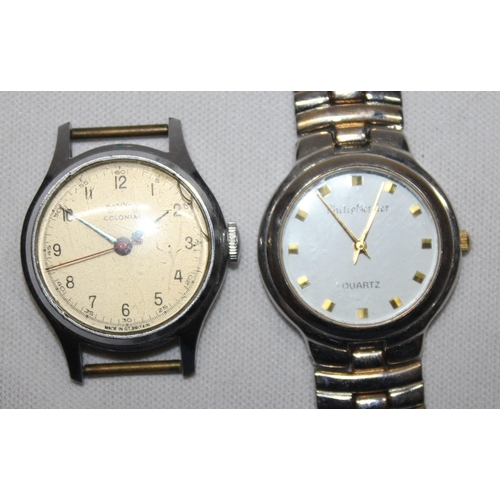 441 - 3 GENTS WRIST WATCHES - RAKETA, PHILIP MERCIER AND SERVICES COLONIAL (NO STRAP)