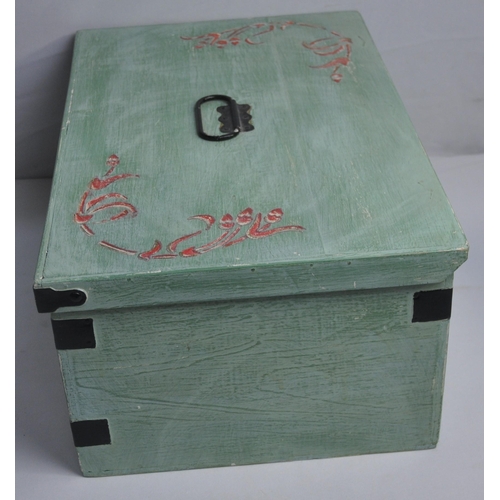 26 - SMALL DECORATED TRUNK AND PAINTED CHEST