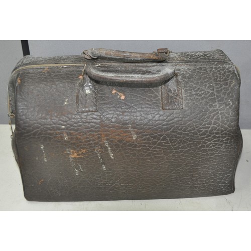 27 - TIN TRUNK, SUITCASES AND VARIOUS BAGS