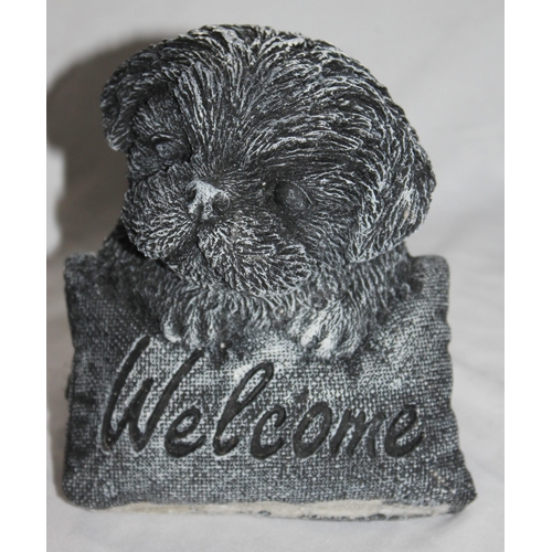 29 - 3 WELCOME DOG GARDEN ORNAMENTS