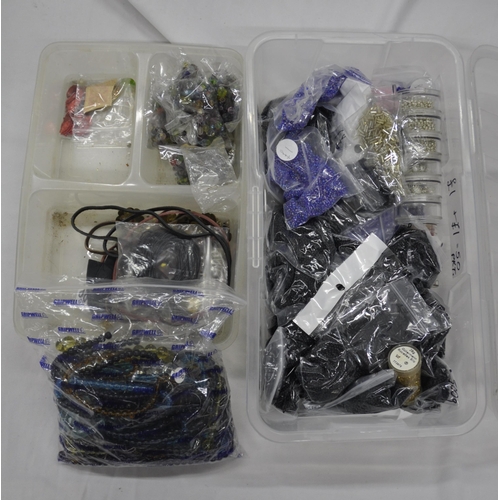 44 - 9 PLASTIC BOXES COSTUME JEWELLERY MAKING ACCESSORIES