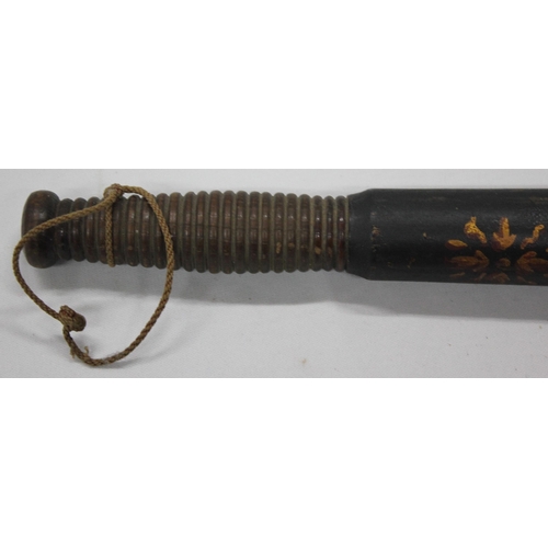 57 - 2 VICTORIAN HAND PAINTED TRUNCHEONS