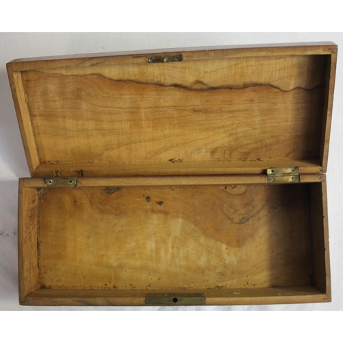 62 - OLIVE WOOD GLOVE BOX WITH INLAY AND VARIOUS CUTLERY AND JEWELLERY BOXES