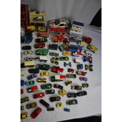 63 - CRATE OF DIECAST MODELS INCLUDING TONKA AND CORGI