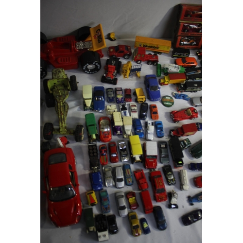 63 - CRATE OF DIECAST MODELS INCLUDING TONKA AND CORGI