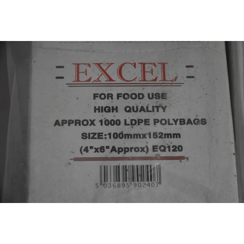 94 - 4 x 1,000 CLEAR POLYTHENE BAGS & 2 x 1000 EXCEL 100 x 152mm POLYTHENE BAGS