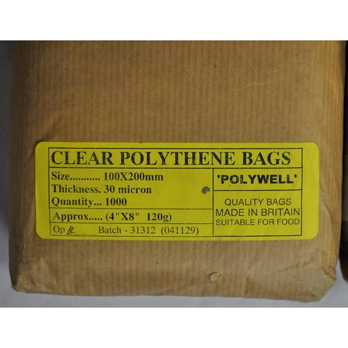 98 - 6 x 1,000 CLEAR POLYTHENE BAGS (100 x 200mm)