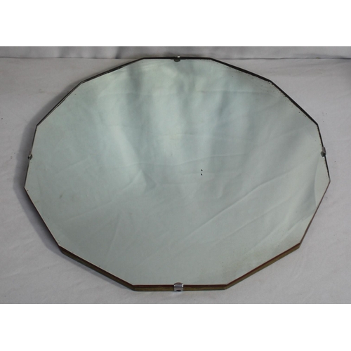 130 - TABLE LAMP AND SHADE, HEXAGONAL MIRROR, 3 TRAYS INCLUDING CHARLFORD