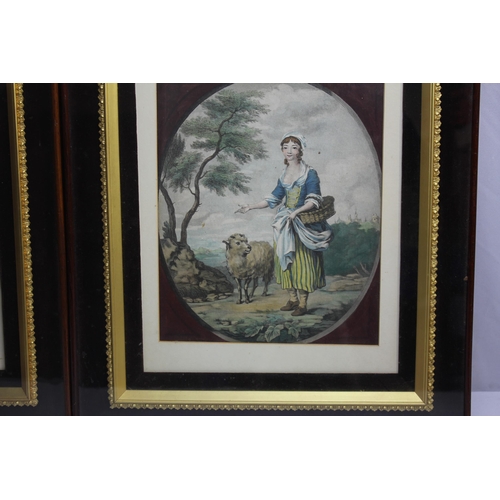 145 - PAIR OF INK AND PASTELS DEPICTING BOY AND GIRL IN ORIGINAL QUALITY FRAMES c1890 18 x 20 (including f... 