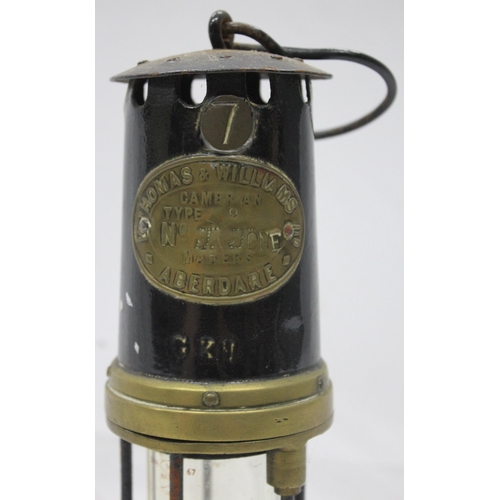 161 - THOMAS AND WILLIAMS TYPE 9 MINER'S LAMP STAMPED GKN