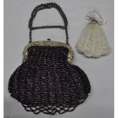 162 - QUANTITY VINTAGE HANDBAGS - CHAINMAIL BAGS, ETC, INCLUDING DEPOSE AND 1 MARKED EPNS