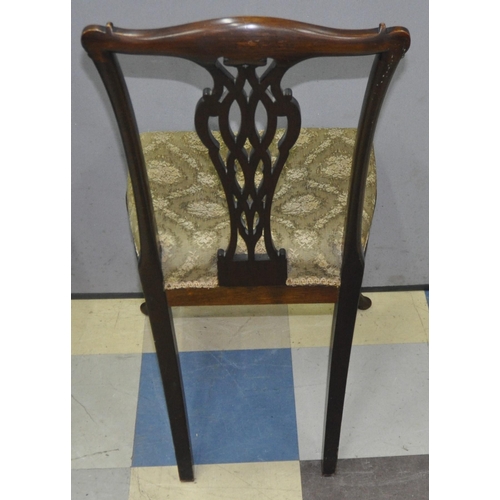 187 - DINING CHAIR WITH CABRIOLE LEGS AND ARMCHAIR