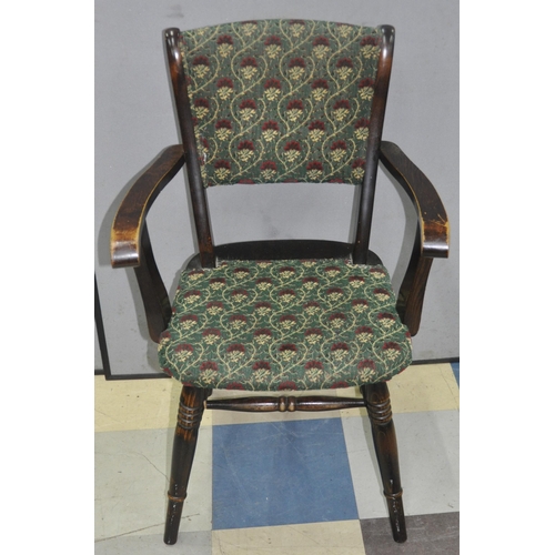 187 - DINING CHAIR WITH CABRIOLE LEGS AND ARMCHAIR