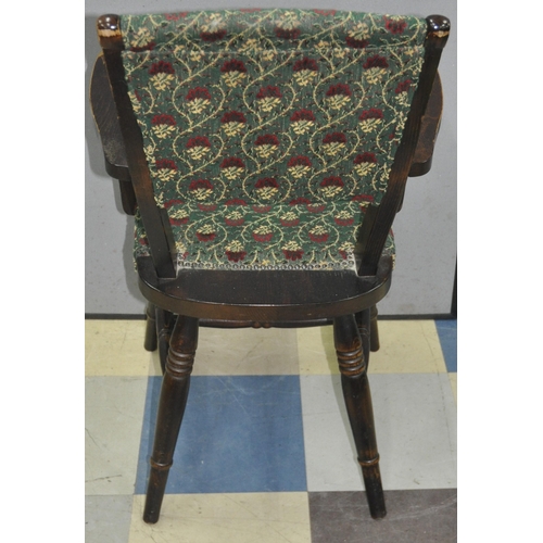 187 - DINING CHAIR WITH CABRIOLE LEGS AND ARMCHAIR