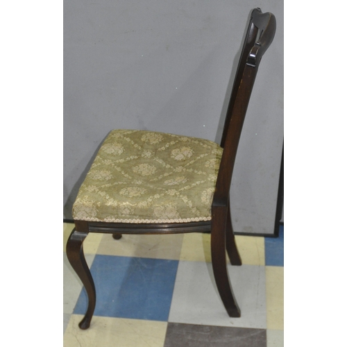 187 - DINING CHAIR WITH CABRIOLE LEGS AND ARMCHAIR