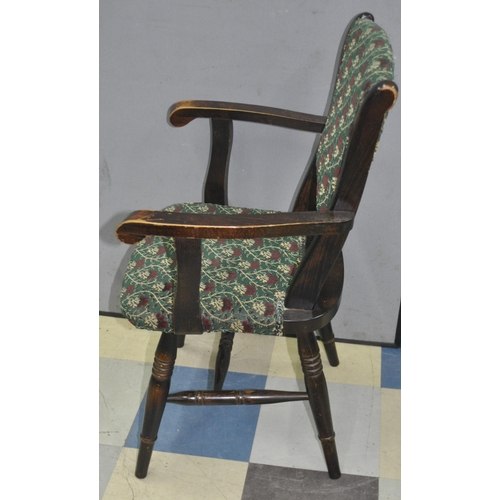 187 - DINING CHAIR WITH CABRIOLE LEGS AND ARMCHAIR