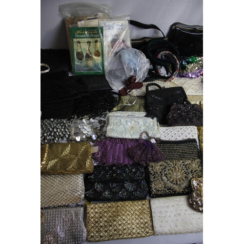 193 - BOX OF VINTAGE HANDBAGS