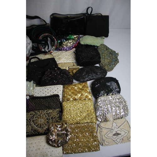 193 - BOX OF VINTAGE HANDBAGS