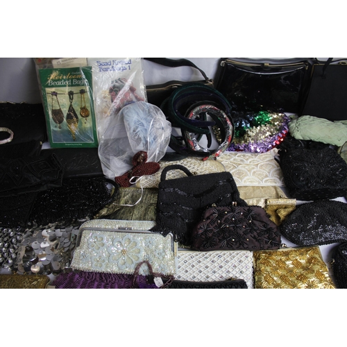 193 - BOX OF VINTAGE HANDBAGS