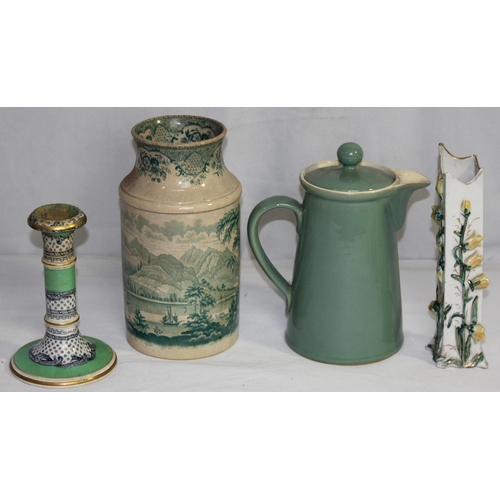 202 - MISCELLANEOUS CHINA INCLUDING CHAMBER POTS, JUGS AND VASES