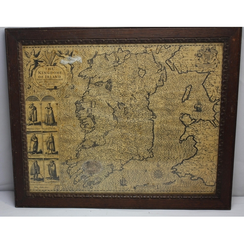 215 - 2 FRAMED MAPS - 1 OF IRELAND AND 1 OF SOUTH WALES