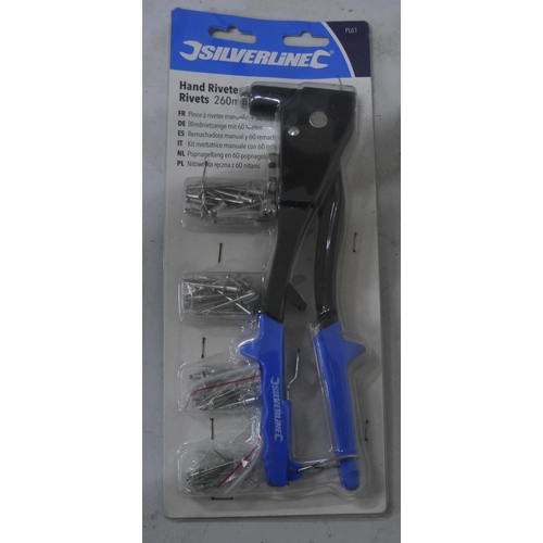 254 - 5 SILVERLINE HAND RIVETERS, BOX CABLE TIES AND CUTTERS