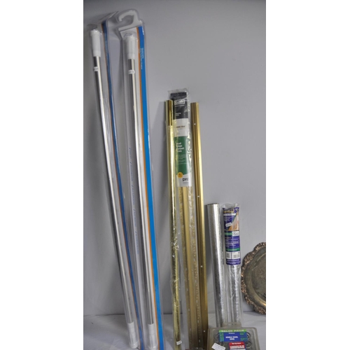 315 - CABINET HANDLES, CABINET DRAWER SLIDERS, SHOWER RODS, BAND SAW BLADES ETC