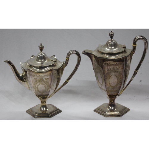 324 - SILVER PLATED 4 PIECE TEA AND COFFEE SET BY DANIEL AND ARTER