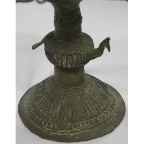 333 - TEMPLE OIL LAMP WITH PEACOCK