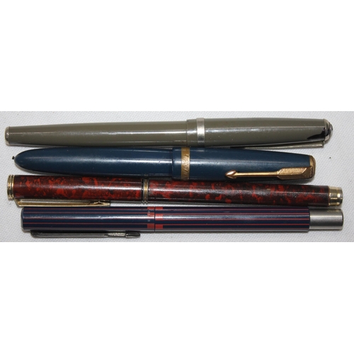 347 - VARIOUS FOUNTAIN PENS AND PENCIL - CONWAY STEWARD 570, CONWAY STEWARD 75, PARKER PEN WITH 14K NIB, P... 