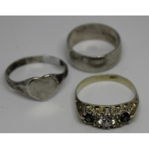 359 - 3 RINGS - ALL MARKED SILVER (8.2g)