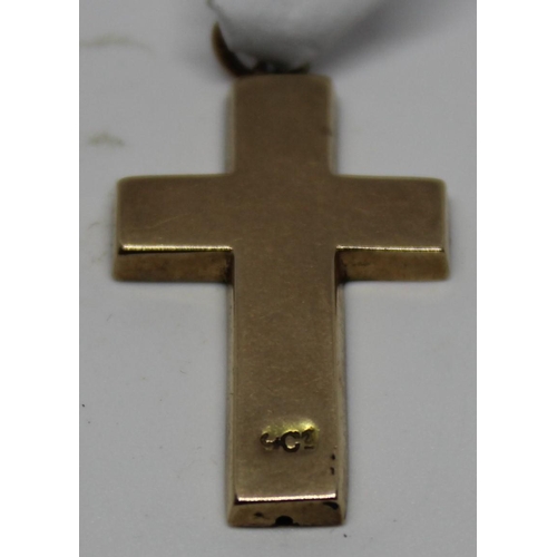 388 - 9ct GOLD DECORATIVE CROSS (1.4g)