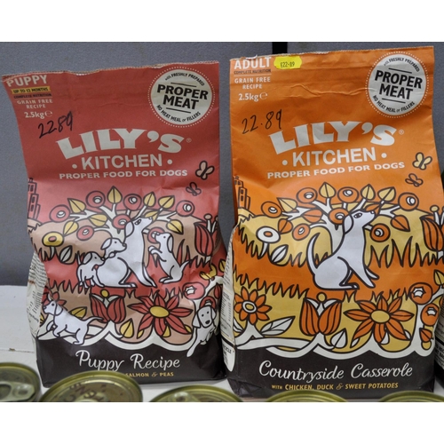 323A - 4 x 2.5kg LILY'S COMPLETE DOG FOOD & 12 x 400g CANS OF LILY'S DOG FOOD